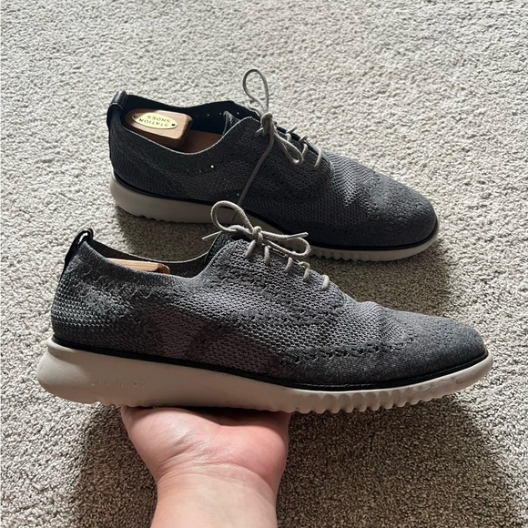 Cole Haan 2.ZeroGrand Stitchlite Oxfords Men's 13 M Gray Knit Wingtip C27565 - Picture 1 of 7
